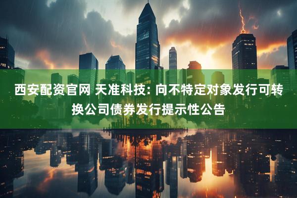 西安配资官网 天准科技: 向不特定对象发行可转换公司债券发行提示性公告